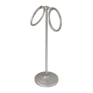 MODONA 17 in. Counter Top Towel Ring for Hand Towels in Satin Nickel