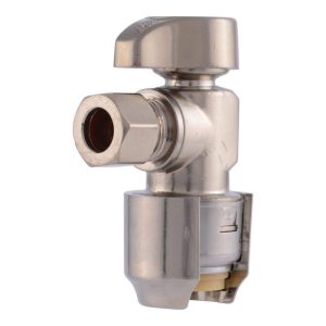 SharkBite Max 1/2" Push to Connect x 3/8" O.D. Brushed Nickel Angle Stop Valve