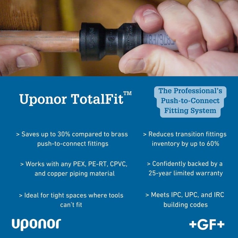 Uponor 3/4 in. Push-to-Connect x 1 in. NPT Engineered Polymer Adapter - Image 2