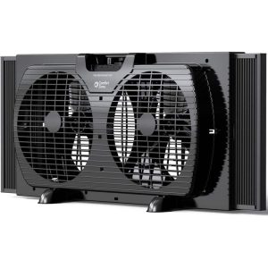 Comfort Zone 9 in. Electric Twin Window Fan, 3 Speeds, 22 in., Black