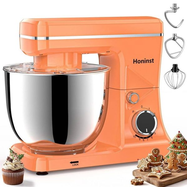 JEREMY CASS 6 qt. 10-Speed Orange Stand Mixer with Splash Cover, Tilt-Head