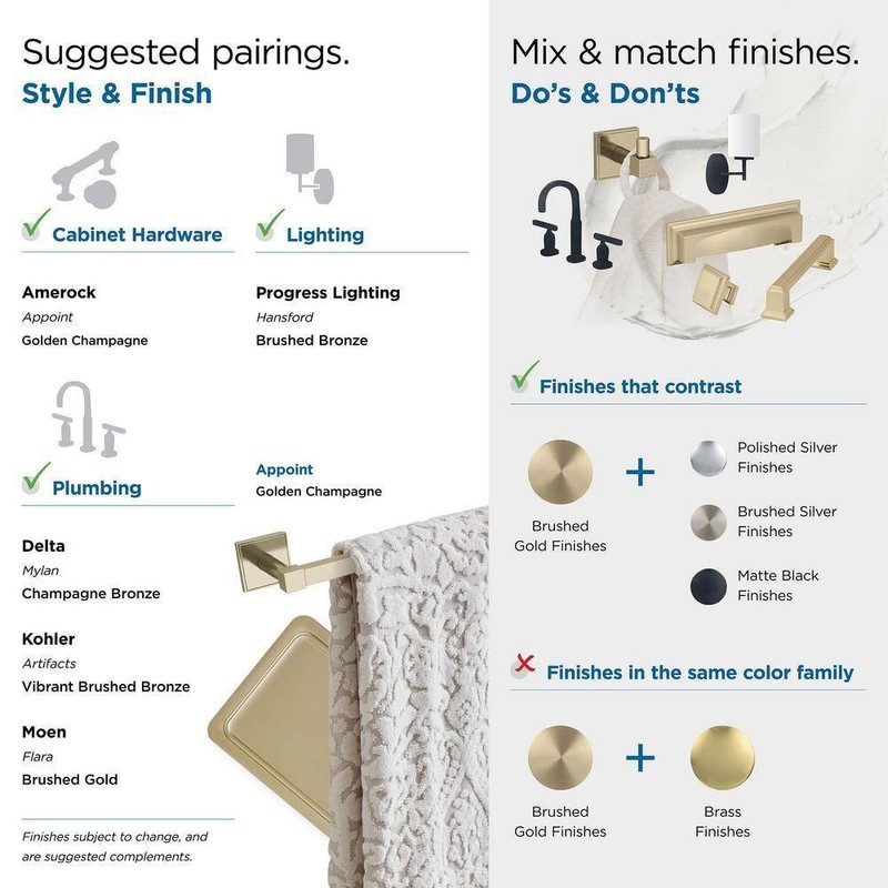 Amerock Appoint Single Robe Hook in Golden Champagne - Image 6