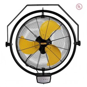 Edendirect 20" Wall Mount Fan Yellow 1/5 HP Motor 5000 CFM Remote Control