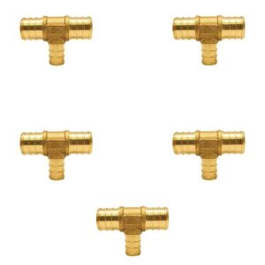 Apollo 3/4 in. x 3/4 in. x 1/2 in. Brass PEX-B Barb Reducing Tee (5-Pack)