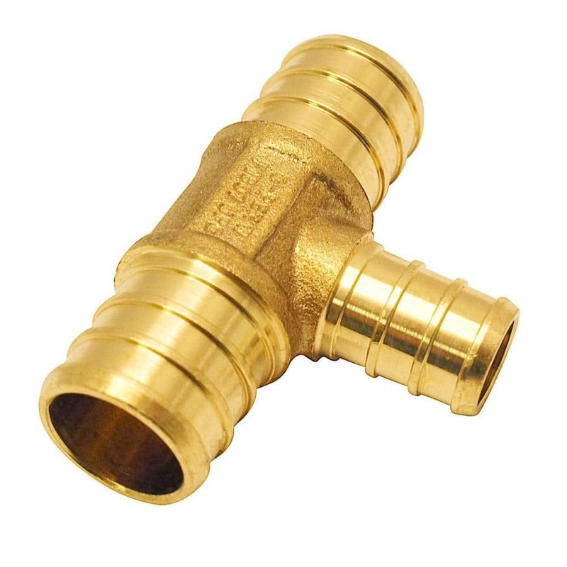 Apollo 3/4 in. x 3/4 in. x 1/2 in. Brass PEX-B Barb Reducing Tee (5-Pack) - Image 2