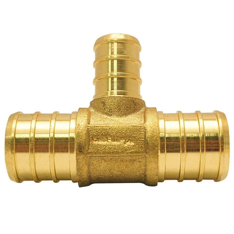 Apollo 3/4 in. x 3/4 in. x 1/2 in. Brass PEX-B Barb Reducing Tee (5-Pack) - Image 3