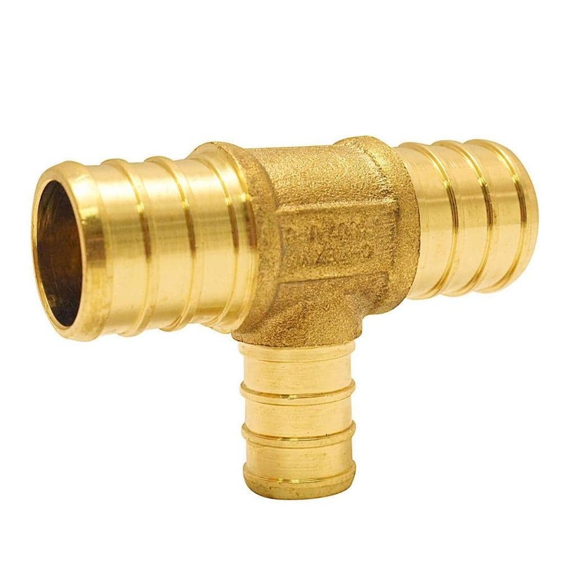Apollo 3/4 in. x 3/4 in. x 1/2 in. Brass PEX-B Barb Reducing Tee (5-Pack) - Image 4