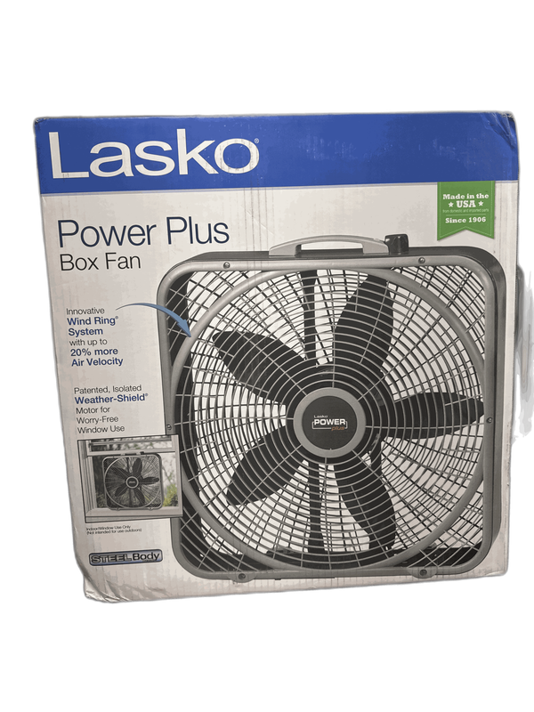 Lasko Power Plus 20" 3-Speed Box Fan,Gray,Weather Shield, 2000 CFM, Carry Handle - Image 12