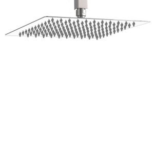 BWE 12 in. Square Rain Fixed Shower Head Polished Chrome