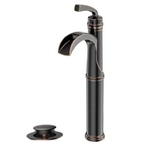 Forious Pro Waterfall Single Handle Bathroom Faucet Oil Rubbed Bronze with Drain