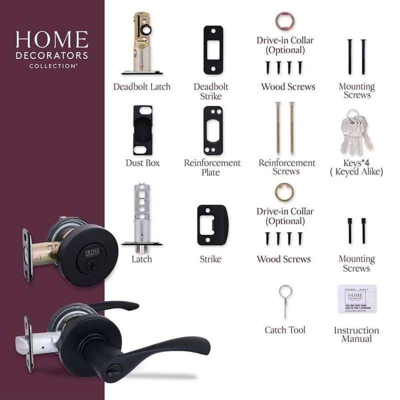 Home Decorators Primrose Matte Black Single Cylinder Door Handle Combo Pack - Image 4