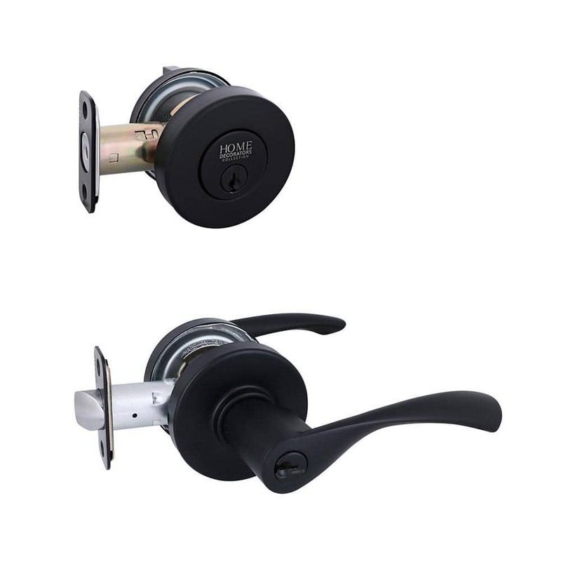 Home Decorators Primrose Matte Black Single Cylinder Door Handle Combo Pack - Image 5
