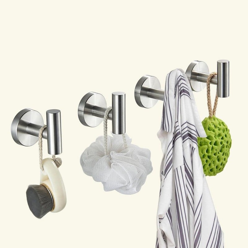 FORIOUS Bathroom Towel Hook Wall Mounted Stainless Steel Brushed Nickel 2-Pack - Image 9