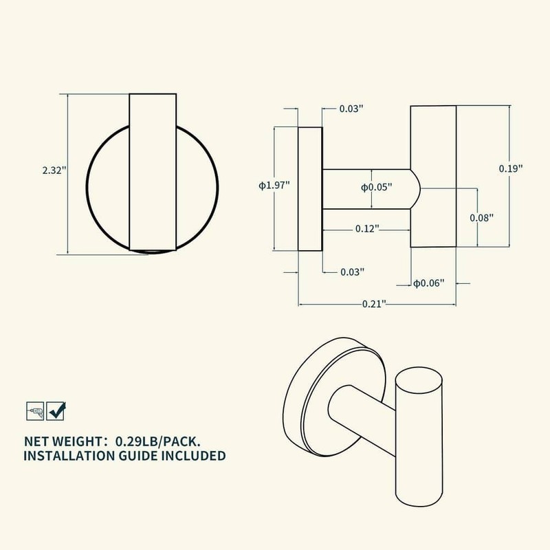 FORIOUS Bathroom Towel Hook Wall Mounted Stainless Steel Brushed Nickel 2-Pack - Image 10