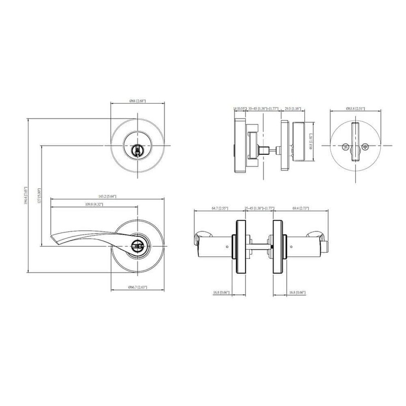 Home Decorators Primrose Matte Black Single Cylinder Door Handle Combo Pack - Image 6