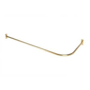 Utopia Alley Rustproof Aluminum L-Shaped Shower Curtain Rod 68x28 Gold