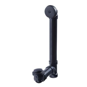 Everbilt Easy Touch 1-1/2 in. x 1.58 ft. Sch. 40 ABS Bath Waste Overflow Black