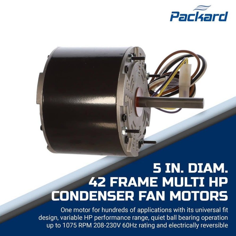 Packard 42-Frame 1/8-1/12HP 1075 RPM Condenser Fan Motor 208-230V 60Hz - Image 6