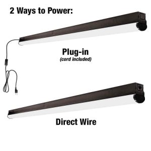 Commercial Electric 4FT LED Garage Strip Light 40W 4000K Plug-In/Hardwire (2 PK)