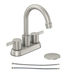 Glacier Bay Garrick 4 in. Centerset 2-Handle Bathroom Faucet Brushed Nickel