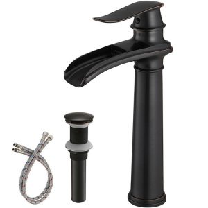 BWE Waterfall Single Hole Bathroom Vessel Sink Faucet Oil Rubbed Bronze