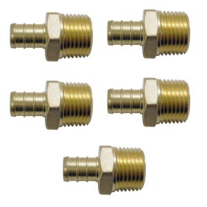 Apollo 1/2 in. Brass PEX-B Barb x 1/2 in. MNPT Adapter (5-Pack)