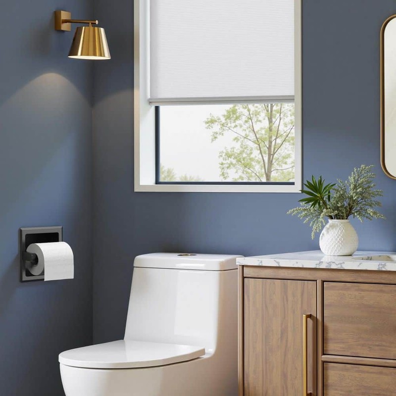 FORIOUS Bathroom Recessed Toilet Paper Holder Wall Mount Black - Image 4