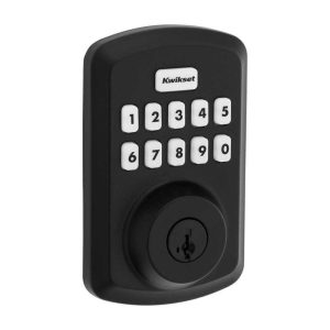 Kwikset Powerbolt 250 Matte Black Electronic Deadbolt with 10-Button Keypad