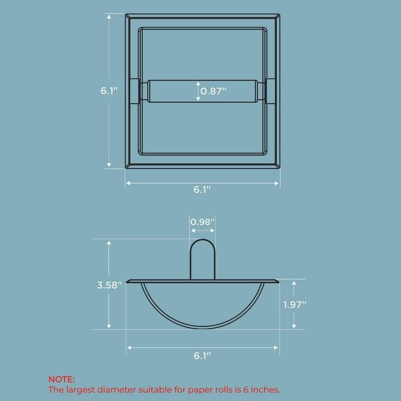FORIOUS Bathroom Recessed Toilet Paper Holder Wall Mount Black - Image 12
