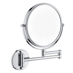 cadeninc 8 in. LED Wall Mount Two-Sided 1X/3X Makeup Mirror Chrome
