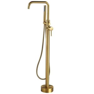 AKLFGN 1-Handle Freestanding Tub Faucet Bathtub Filler Hand Shower Brushed Gold