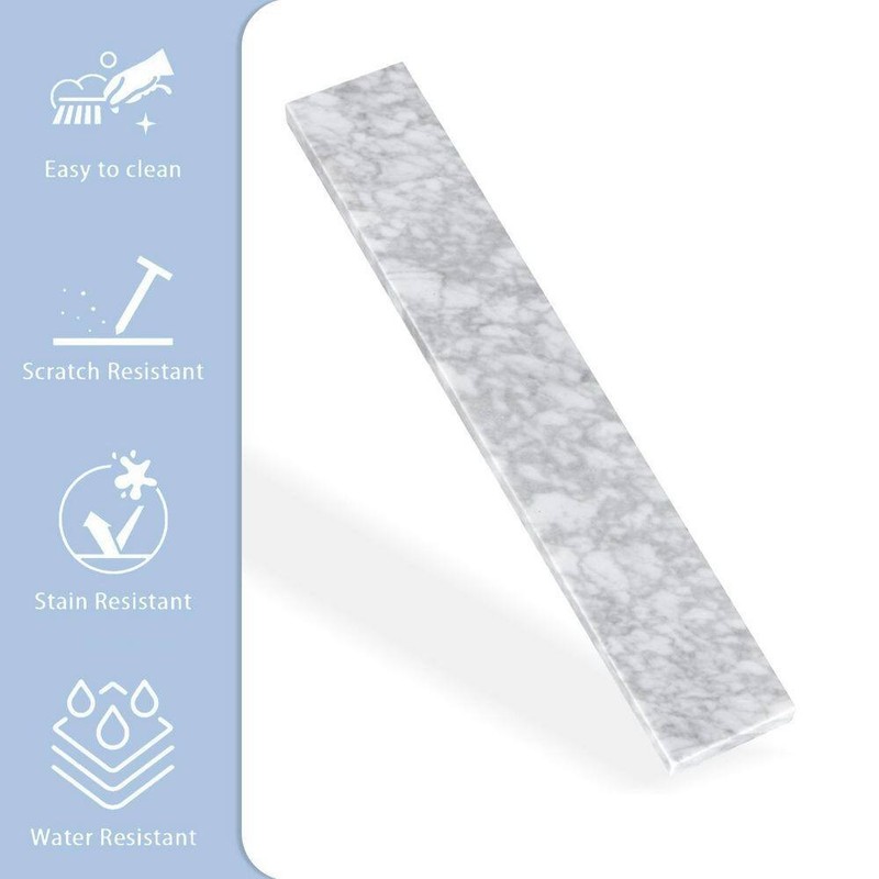 LANDOLT 30 in. W Marble Vanity Backsplash in Carrara White - Image 2