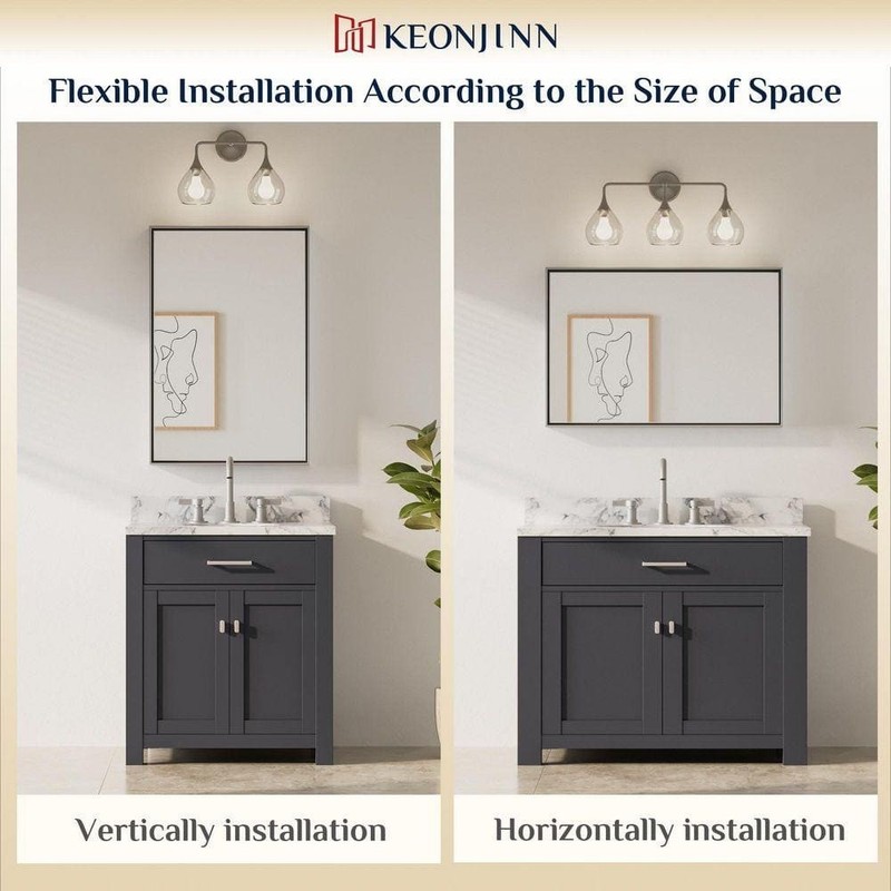 KeonJinn 24x32 Framed Brushed Silver Square Bathroom Vanity Mirror - Image 8