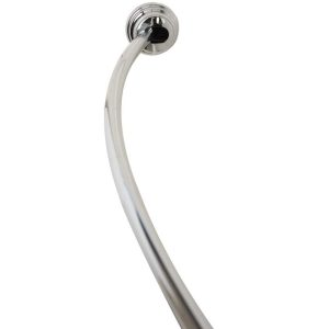 Zenna Home 50-72 in. Aluminum Dual Mount Curved Shower Curtain Rod Chrome