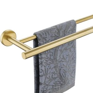 BWE 24 in. Stainless Steel Double Wall Towel Bars Brushed Gold