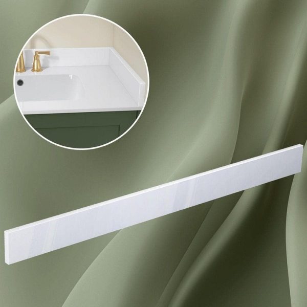 NTQ 42 in. Solid Surface Vanity Backsplash Glossy White