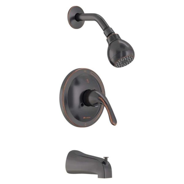 Glacier Bay Builders Tub & Faucet Bronze Single Handle 1.8 GPM Valve Included