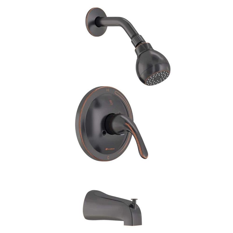 Glacier Bay Builders Tub & Faucet Bronze Single Handle 1.8 GPM Valve Included