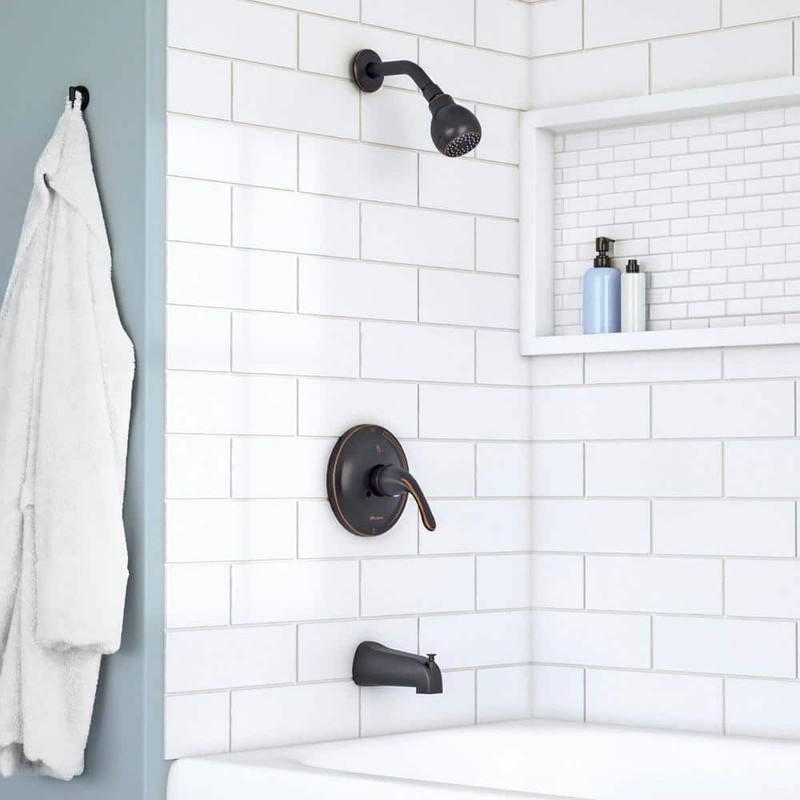 Glacier Bay Builders Tub & Faucet Bronze Single Handle 1.8 GPM Valve Included - Image 2