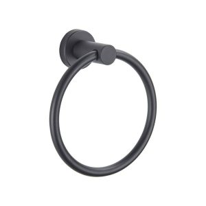 FORIOUS Bathroom Towel Ring Wall Mounted in Black