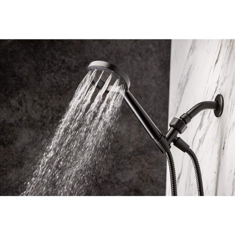 Glacier Bay 1.8 GPM 4.5 in. Wall Mount Handheld Shower Head Matte Black - Image 3