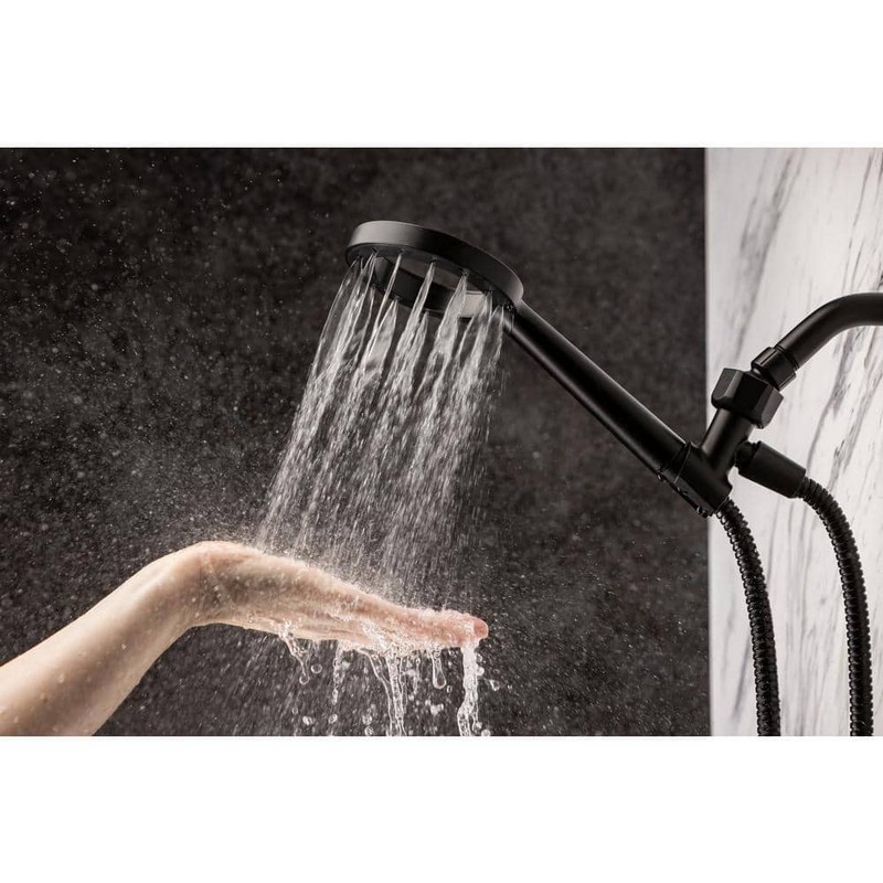 Glacier Bay 1.8 GPM 4.5 in. Wall Mount Handheld Shower Head Matte Black - Image 4