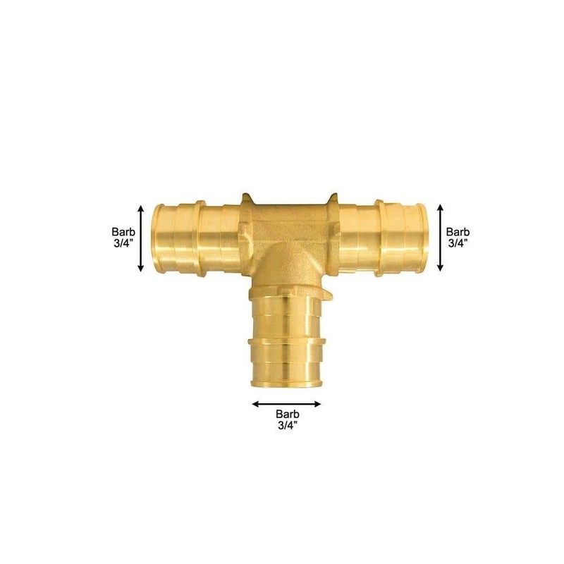 Apollo 3/4 in. Brass PEX-A Barb Tee Fitting - Image 6