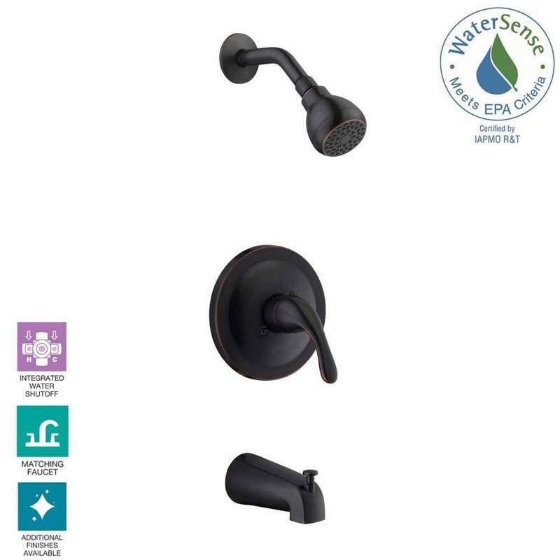 Glacier Bay Builders Tub & Faucet Bronze Single Handle 1.8 GPM Valve Included - Image 11