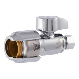 SharkBite Max 1/2 in. Push-to-Connect x 1/4 in. O.D. Chrome-Plated Brass Valve