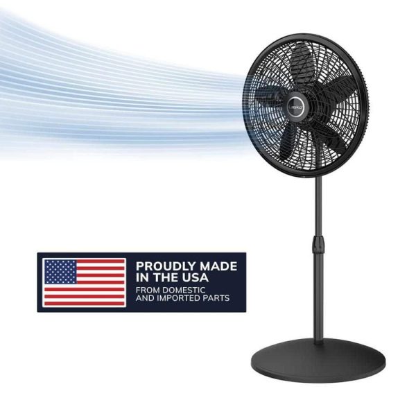 Lasko Cyclone 18" 3-Speed Oscillating Pedestal Fan,Black,Adjustable Height, Tilt