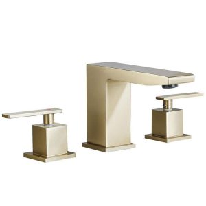 AKLFGN 8 in. Widespread Bathroom Faucet 3-Hole Sink in Brushed Gold
