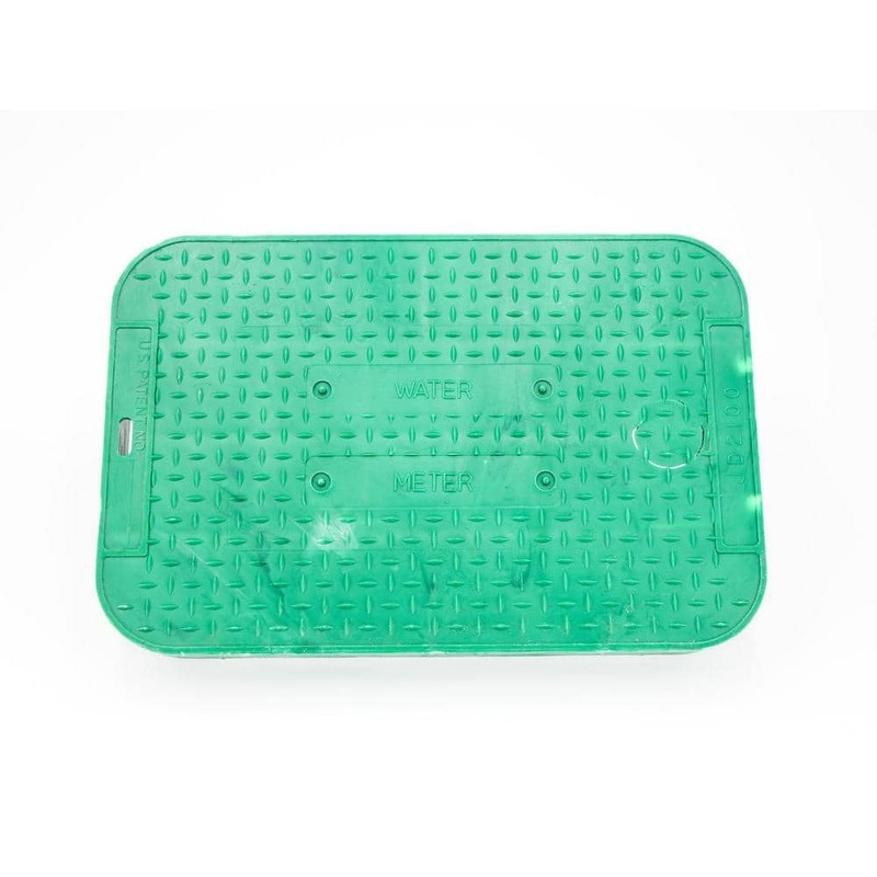 Unbranded 15 in. x 10 in. x 1.75 in. Square Meter/Valve Box Green Lid