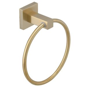 BWE Wall Mounted Towel Ring Round Hanger Stainless Steel Brushed Gold