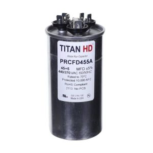 TITAN HD 45 Plus 5 MFD, 440-Volt/370-Volt Dual Voltage Round Run Capacitor